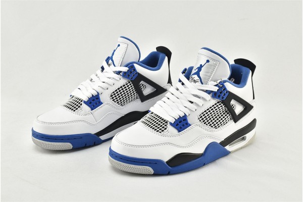 Air Jordan 4 Motosports Blue White Black Mens Shoes 308497 117 Air Jordan 4 Motosports Blue White Black Mens Shoes 308497 117
