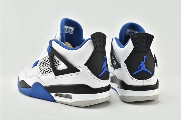 Air Jordan 4 Motosports Blue White Black Mens Shoes 308497 117 Air Jordan 4 Motosports Blue White Black Mens Shoes 308497 117