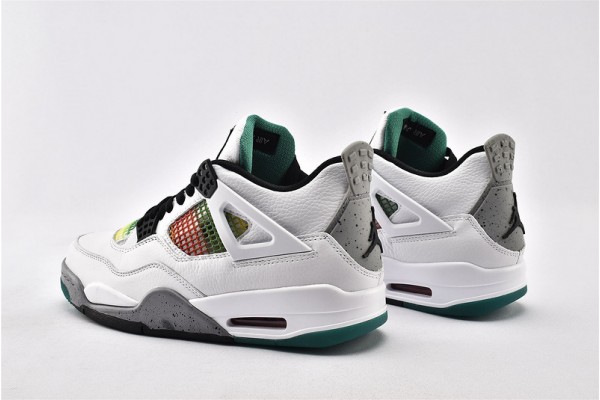 Air Jordan 4 Rasta White University Red Lucid Green Black Shoes AQ9129 100 Air Jordan 4 Rasta White University Red Lucid Green Black Shoes AQ9129 100