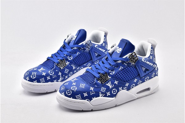 Air Jordan 4 Retro Blue Gold Aj4 Shoes AQ9129 019 Air Jordan 4 Retro Blue Gold Aj4 Shoes AQ9129 019
