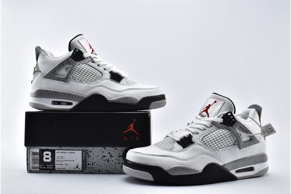 Air Jordan 4 Retro Cement White Grey Black Aj4 Mens Shoes 308497 103 Air Jordan 4 Retro Cement White Grey Black Aj4 Mens Shoes 308497 103
