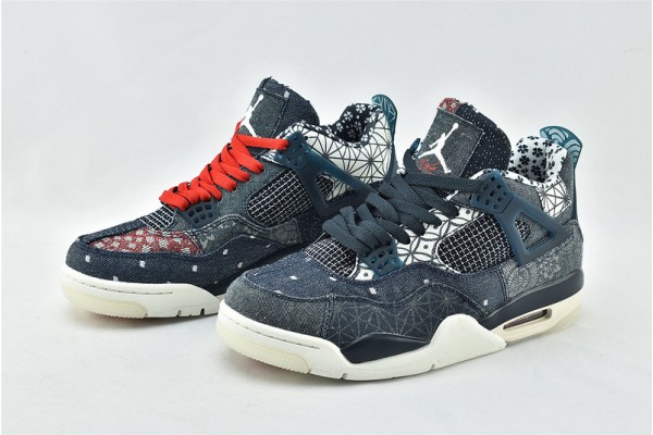 Air Jordan 4 Retro Sashiko Deep Ocean Fire Red Sail Sneakers Womens And Mens Shoes CW0898 400 Air Jordan 4 Retro Sashiko Deep Ocean Fire Red Sail Sneakers Womens And Mens Shoes CW0898 400