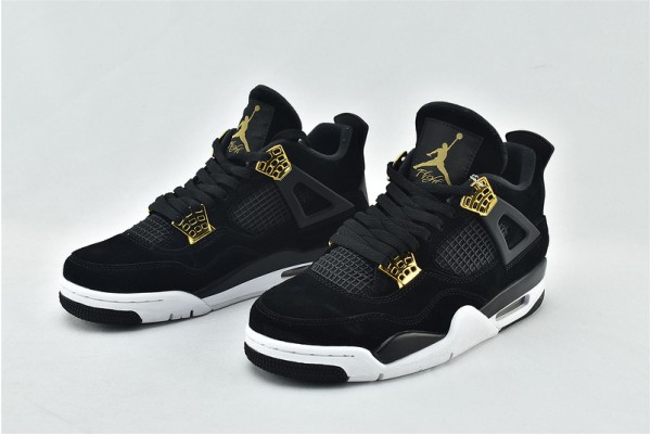 Air Jordan 4 Royalty Womens And Mens Black Gold Shoes 308497 032 Air Jordan 4 Royalty Womens And Mens Black Gold Shoes 308497 032