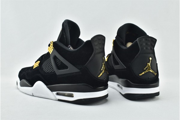 Air Jordan 4 Royalty Womens And Mens Black Gold Shoes 308497 032 Air Jordan 4 Royalty Womens And Mens Black Gold Shoes 308497 032