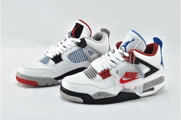 Air Jordan 4 What The White Fire Red Tech Grey Military Blue Mens AJ4 Shoes CI1184 146 Air Jordan 4 What The White Fire Red Tech Grey Military Blue Mens AJ4 Shoes CI1184 146