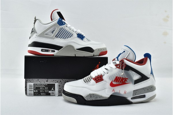 Air Jordan 4 What The White Fire Red Tech Grey Military Blue Mens AJ4 Shoes CI1184 146 Air Jordan 4 What The White Fire Red Tech Grey Military Blue Mens AJ4 Shoes CI1184 146