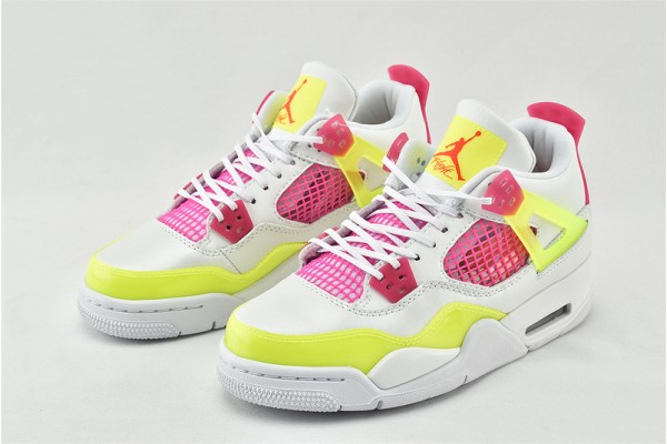 Air Jordan 4 White Lemon Venom Pink Blast Sneakers Womens And Mens AJ4 Shoes CV7808 100 Air Jordan 4 White Lemon Venom Pink Blast Sneakers Womens And Mens AJ4 Shoes CV7808 100