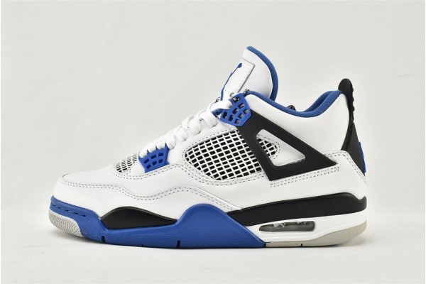 Air Jordan 4 Motosports Blue White Black Mens Shoes 308497 117 Air Jordan 4 Motosports Blue White Black Mens Shoes 308497 117