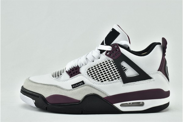 Air Jordan 4 PSG Paris Saint Germain White Neutral Grey Black Mens AJ4 Running Shoes CZ5624 100
