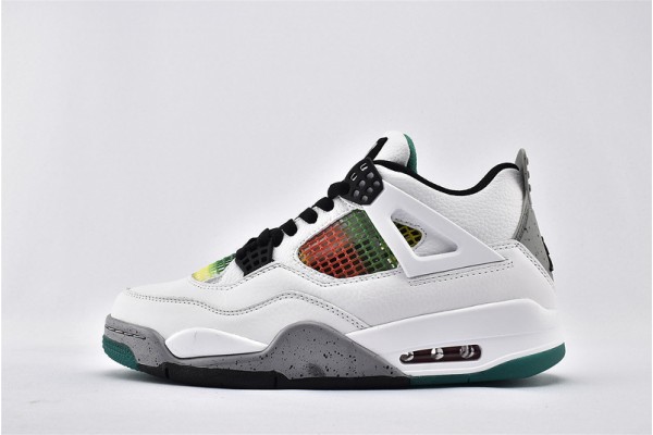 Air Jordan 4 Rasta White University Red Lucid Green Black Shoes AQ9129 100 Air Jordan 4 Rasta White University Red Lucid Green Black Shoes AQ9129 100