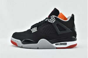 Air Jordan 4 Retro Bred OG Black Red Cement Grey Womens And Mens AJ4 Shoes 308497 060 