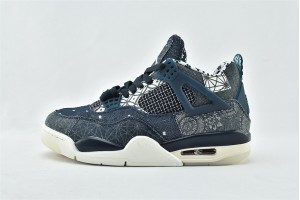 Air Jordan 4 Retro Sashiko Deep Ocean Fire Red Sail Sneakers Womens And Mens Shoes CW0898 400 