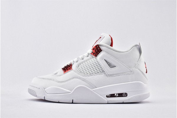 Air Jordan 4 Retro White University Red Metallic Silver AJ4 Mens Shoes CT8527 112