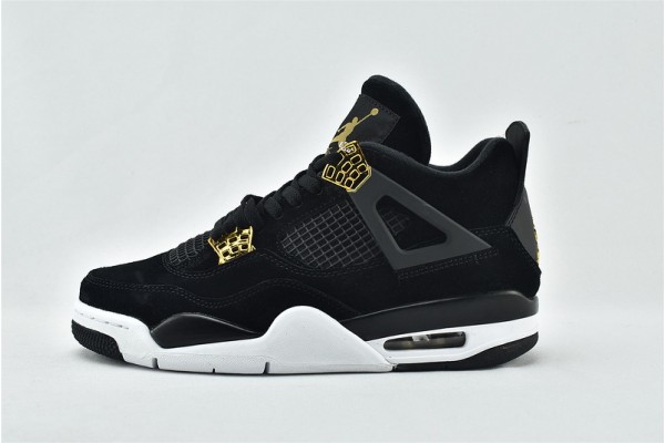 Air Jordan 4 Royalty Womens And Mens Black Gold Shoes 308497 032 Air Jordan 4 Royalty Womens And Mens Black Gold Shoes 308497 032