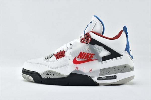 Air Jordan 4 What The White Fire Red Tech Grey Military Blue Mens AJ4 Shoes CI1184 146 Air Jordan 4 What The White Fire Red Tech Grey Military Blue Mens AJ4 Shoes CI1184 146