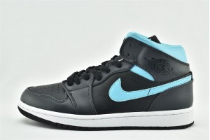 Air Jordan 1 Mid Aqua Smoke Grey Gamma 554724 063 Womens And Mens Shoes  