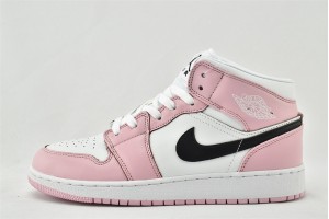 Air Jordan 1 Mid Barely Rose BQ6472 500 Womens And Mens Shoes  