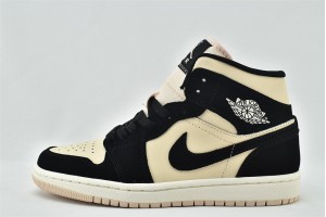 Air Jordan 1 Mid Black Yellow DC0774 300 Womens And Mens Shoes  