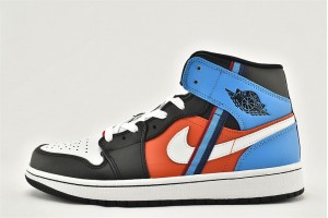 Air Jordan 1 Mid Game Time GS Black White Blue Orbit CV4891 001 Womens And Mens Shoes  