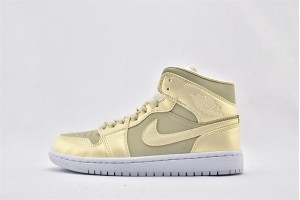 Air Jordan 1 Mid Lemon Yellow CK6587 200  Womens And Mens Shoes  