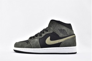 Air Jordan 1 Mid Military Olive BQ6472 030 Womens And Mens Shoes  