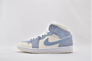 Air Jordan 1 Mid Mixed Textures Blue DA4666 100 Womens And Mens Shoes  