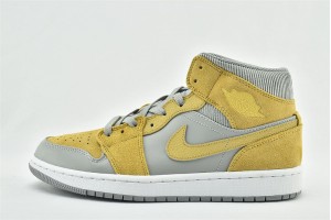 Air Jordan 1 Mid Mixed Textures Yellow DA4666 001 Womens And Mens Shoes  