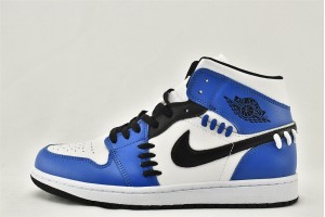 Air Jordan 1 Mid Sisterhood Game Royal White CV0152 401 Womens And Mens Shoes  