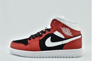 Air Jordan 1 Mid Skate Shoes Gym Red White Black BQ6472 601 Womens And Mens Shoes  