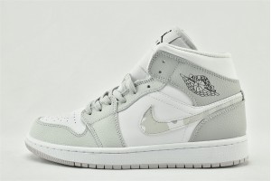 Air Jordan 1 Mid Swoosh Logo Grey Camo DC9035 100 Womens And Mens Shoes  