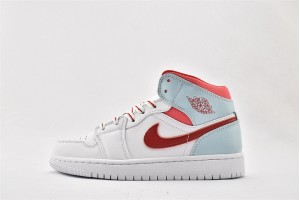 Air Jordan 1 Mid White Topaz Mist 555112 104 Womens And Mens Shoes  