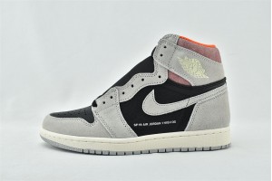 Air Jordan 1 Neutral Grey Hyper Crimson 555088 018 Womens And Mens Shoes  