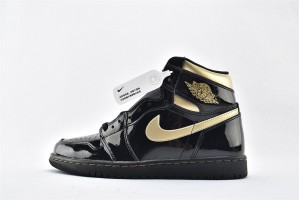 Air Jordan 1 Retro High Black Metallic Gold 555088 032 Womens And Mens Shoes  