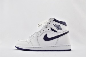 Air Jordan 1 Retro High OG Summit White Blue Moon Black 555088 115 Womens And Mens Shoes  