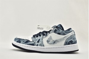 Air Jordan 1 Shoes Low SE Washed Denim CZ8455 100 Womens And Mens Shoes  