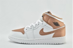 Jordan 1 Mid White Rose Gold 555112 190 Womens Shoes  