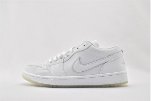 Nike Air Jordan 1 Retro Low White Metallic Silver 309192 111 Womens And Mens Shoes  