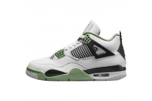 Air Jordan 4 Retro White Oil Green Dark Ash Men Jordan Sneakers AQ9129-103