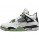Air Jordan 4 Retro White Oil Green Dark Ash Men Jordan Sneakers AQ9129-103