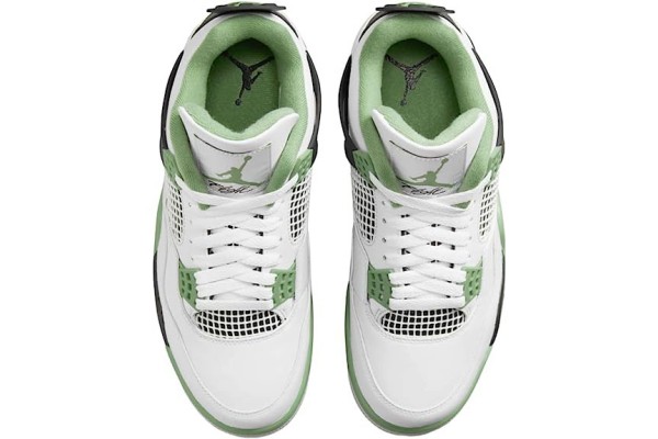 Air Jordan 4 Retro White Oil Green Dark Ash Men Jordan Sneakers AQ9129-103