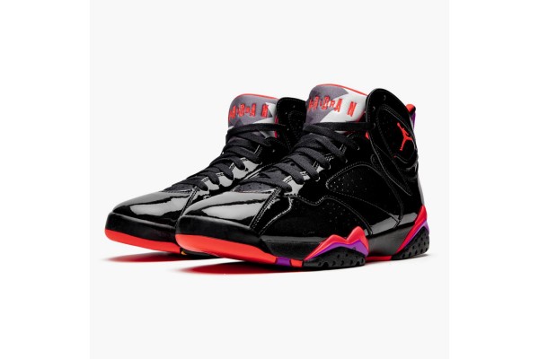 Air Jordan 7 Retro Black Patent Women/Men Jordan Sneakers 313358-006
