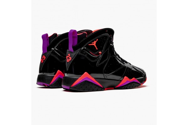 Air Jordan 7 Retro Black Patent Women/Men Jordan Sneakers 313358-006