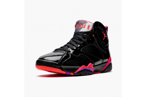 Air Jordan 7 Retro Black Patent Women/Men Jordan Sneakers 313358-006
