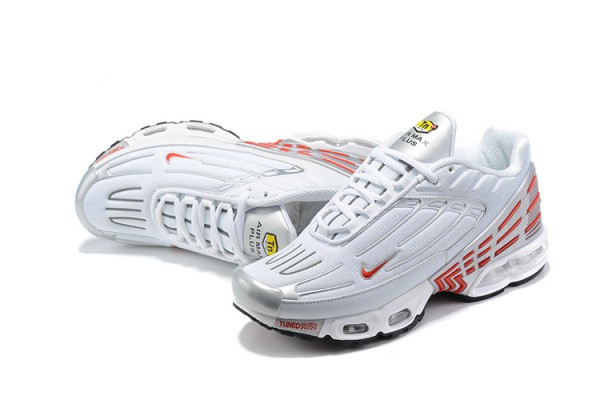 Nike Air Max Plus 3 (M) White Red and Silver Sneakers